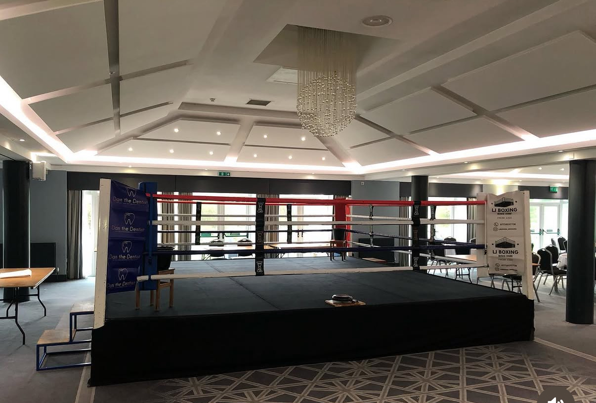 18ft boxing ring hire setup by LJ Ring Hire